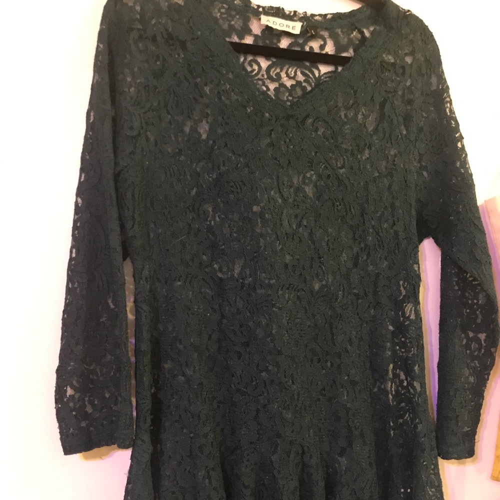 Lace emerald green dress